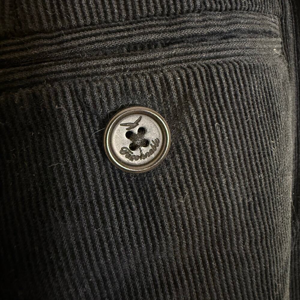 Faconnable Women’s Black Corduroy Pants Straight Leg Classic Mid Rise Size 6 - Picture 5 of 6